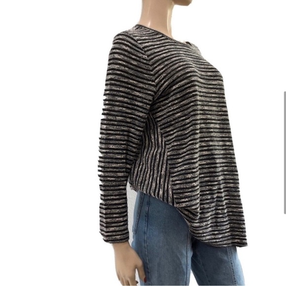 j.jill knit black & white stripes long sleeves sweatshirt - Picture 4 of 16
